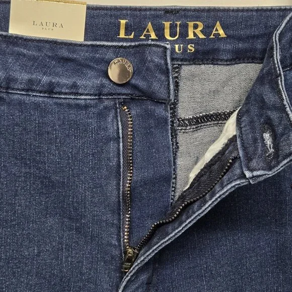 Women’s Straight Leg Dark Blue Jeans with Stud Embellishment - Picture 10 of 15